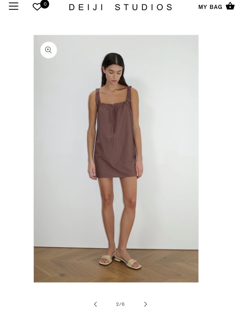 Deiji Studios Brown Mini Sundress - Picture 2 of 4